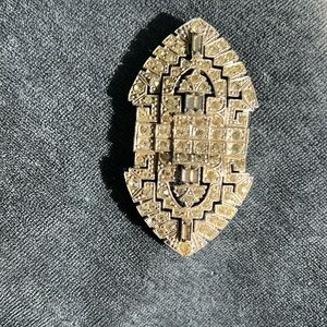 Rhinestone Brooch made from Art Deco dress clips.
